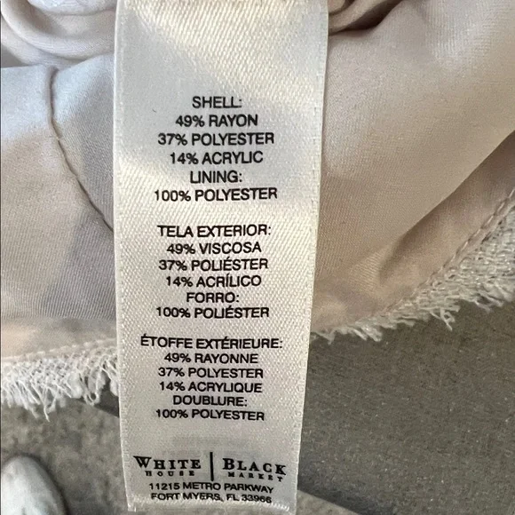 White House Black Market cream tweed sleeveless button front dressy jacket. 12 - Picture 7 of 7